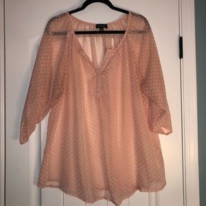 Peach sheer top 2XL